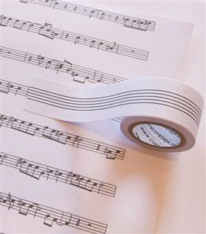 Plakband: notenbalk (verwijderbaar)