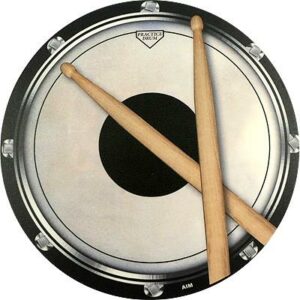 Muismat: drum head and sticks