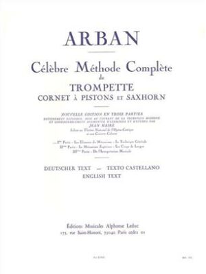 Célèbre Méthode Complète de Trompette - Jean-Baptiste Arban - volume 1