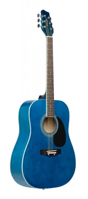 Stagg SA20D - Blue dreadnought acoustic guitar with basswood top
