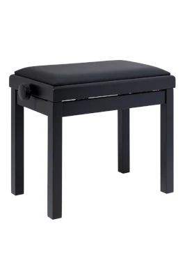 Stagg PB06G BKM SBK - Mat zwarte pianobank met zwarte vinylzitting en GRIP-knoppen